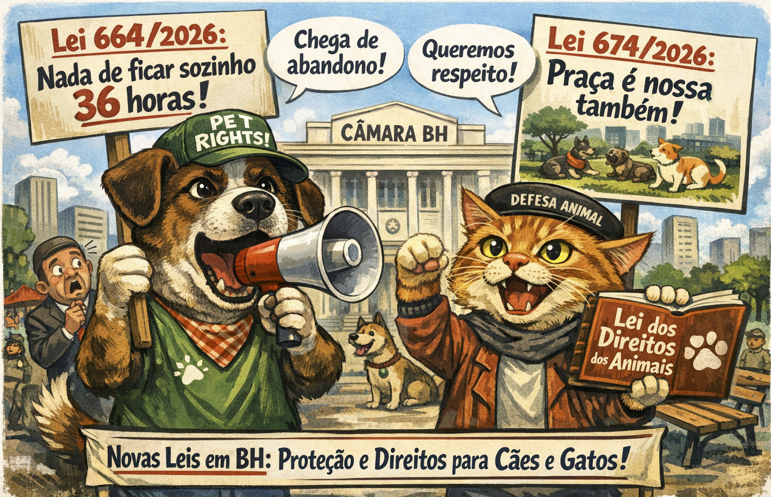 Novos projetos de lei reforçam proteção e direitos de cães e gatos em BH
